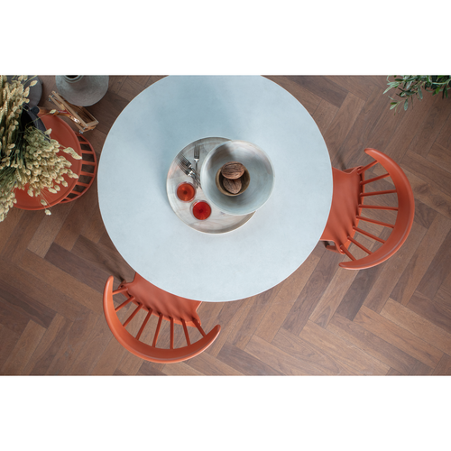 WOOOD eettafel rond Damon - Fiber Clay - Wit - 76x100x10 - vtwonen shop