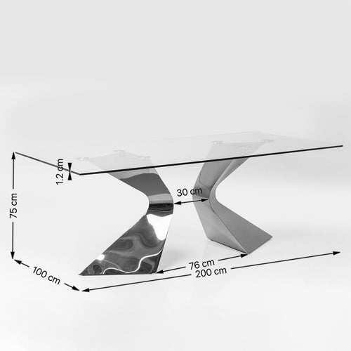 Kare Design Eettafel Gloria 200x100cm chroom - vtwonen shop