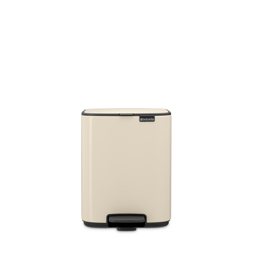 Brabantia Bo Pedaalemmer, 7 liter, stil sluitend, kunststof binnenemmer - Soft Beige