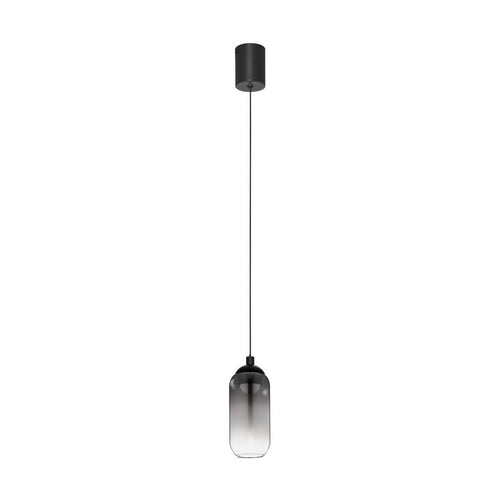 Nova Luce KITA Hoge, slanke hanglamp voor aan het plafond, rookgrijs/zandzwart, LED, 6W, 457lm, 3000K