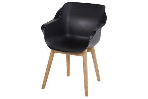 Hartman Tuinstoel Sophie - Zwart/Naturel - Set Van 2 - vtwonen shop