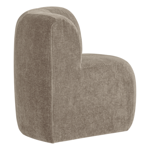 WOOOD eetbank hoek met rugleuning Mojo Base - Rib - Donkerzand - 83x80x80