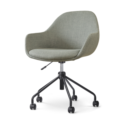 Nolon Nout-Mae Bureaustoel Saliegroen - Armleuning - Zwart Onderstel - vtwonen shop