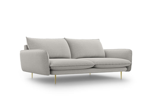 Cosmopolitan Design Bank Vienna 4-zits, structurele stof, lichtgrijs - 92x230x95cm