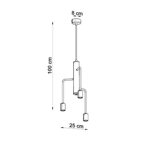 Sollux Lighting Kroonluchter DUOMO 3M - 25x25x100cm