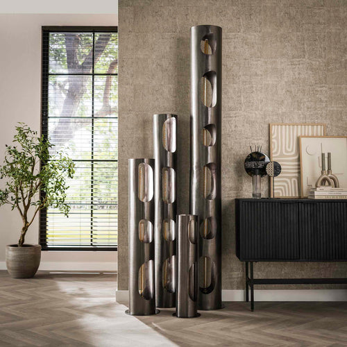 Giga Meubel Vloerlamp Organic - Zwart Metaal - 3-Lichts - 25x25x100cm