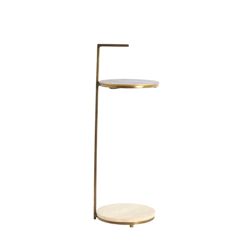 Light & Living bijzettafel Leda - bruin - Ø26cm