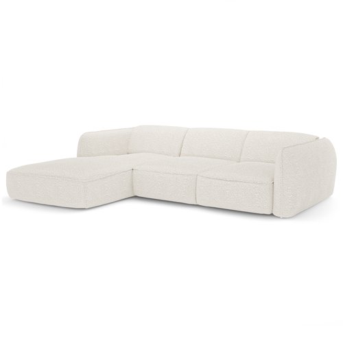Sia Home - Hoekbanken links LIVIA - Bouclette stof - Crème - 272cm - vtwonen shop