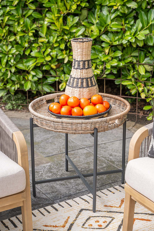 Benidorm bijzettafel - diameter 60xH50 cm -  c.black - natural - vtwonen shop