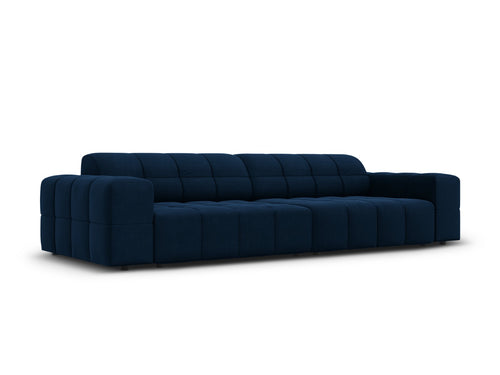 Cosmopolitan Design Bank Chicago 4-zits, flueel koningsblauw - 102x252x78cm