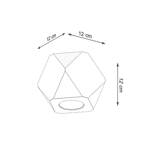Sollux Lighting Plafondlamp WOODY 1 natuurlijk hout - 12x12x12cm