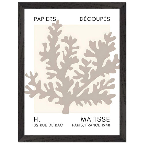 Artfulprints Poster met Lijst Matisse – Aqua bloom grey   - 30x40 cm - Grijs