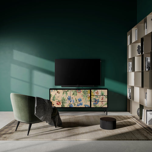 Meubel TV 2 deuren 3 lades JAN gelakt MDF met bloemenprint - vtwonen shop