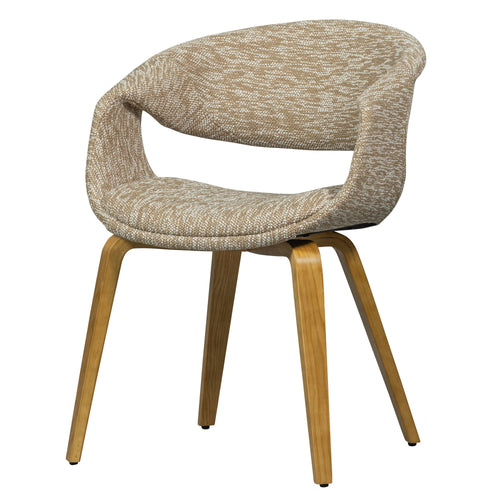 WOOOD eetkamerstoelen met houten naturel poot Yossi - Zand - Set van 2 - vtwonen shop