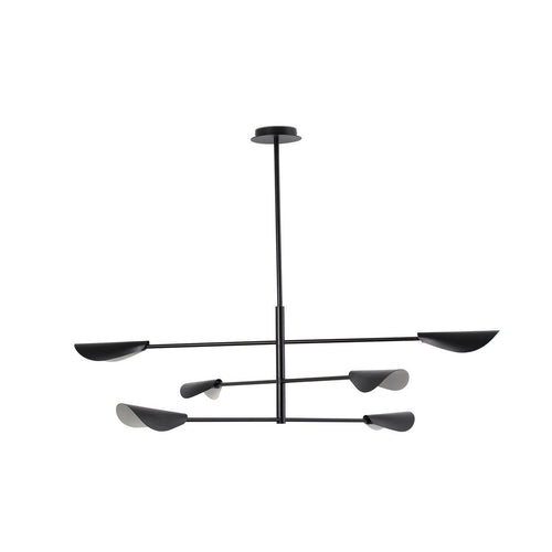 Faro LIGGERA 6-lichts multi-arm hangende plafondlamp mat zwart