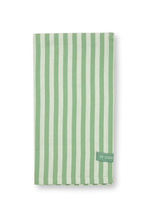 Pip Studio - Theedoeken Stripes - Lichtgroen - 65x65 cm - Set van 2