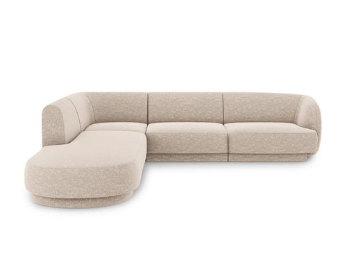 Micadoni - Linker hoekbank "Miley" 6 zitplaatsen, chenille, beige - 248x255x70cm
