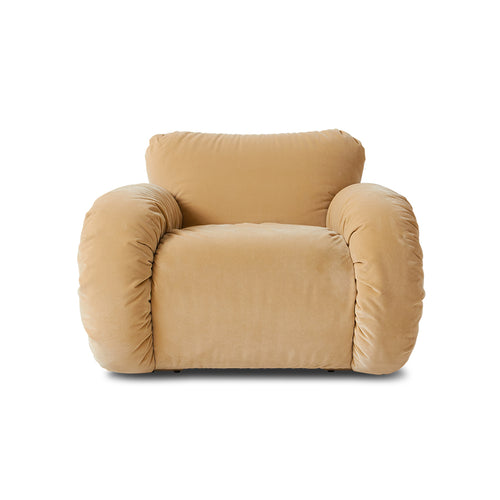 HKLIVING fauteuil Arc lounge – royal velvet cream – frame ash - vtwonen shop