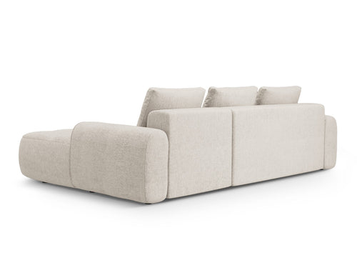 Cosmopolitan Design Converteerbare hoekbank rechts met opbergdoos Linz 3-zits, structurele stof beige - 142x275x84cm