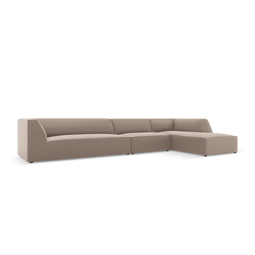 Cosmopolitan Design - Modulaire hoekbank rechts Siena 5-zits, imitatieleer lichtbruin - 180x366x69cm