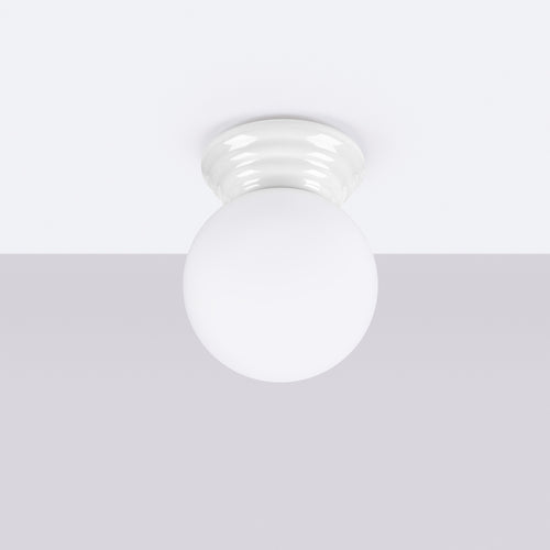 Sollux Lighting Plafondlamp ZORI wit IP44 - 12x16x12cm