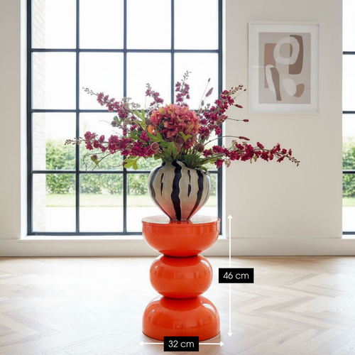 Mica Decorations Luna Bijzettafel - Bijzettafel Rond H46 x Ø32 cm - IJzeren Tafeltje voor Slaapkamer of Woonkamer - Nachtkastje of Plantentafeltje -