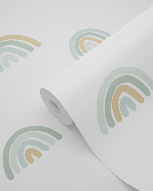 ESTAhome behang regenboogjes vergrijsd mintgroen en vergrijsd blauw - 53 cm x 10.05 m - 139254 - vtwonen shop