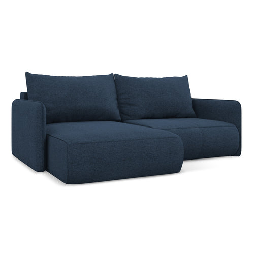 LaMiaSofa hoekbank links Palermo - chenille stof - koningsblauw - 207x148x86