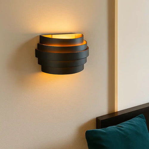 Highlight wandlamp Scudo - 1 lichts - 12.5  x 10.5   cm - zwart goud