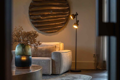 Artdelight vloerlamp Twinkle - 2 lichts - 28  x 150   cm - zwart