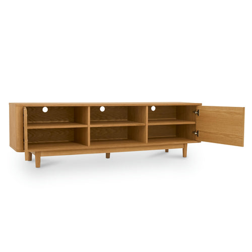 Furnhouse tv-meubel Nyborg - Natuurlijk eikenhout - MDF, Eikenfineer - 45x180x52
