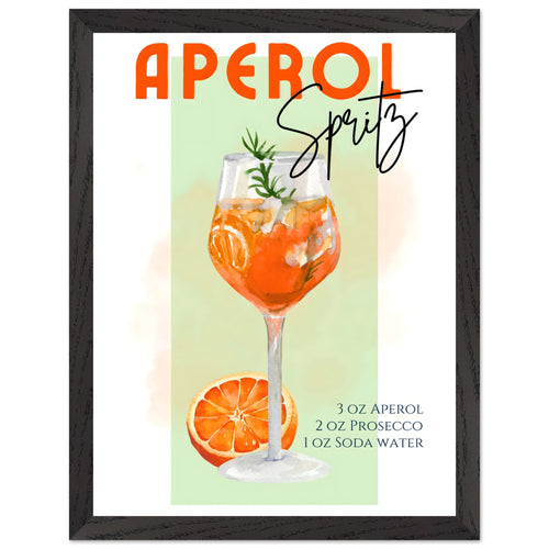 Artfulprints Poster met Lijst Aperol Spritz - Green   - 30x40 cm - Groen