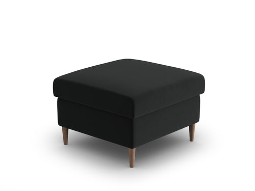 Cosmopolitan Design Poef Kyoto flueel zwart - 70x70x45cm