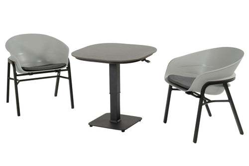 Hartman Tuinstoel Tubb - Grijs - Zithoogte 46cm - Set Van 2