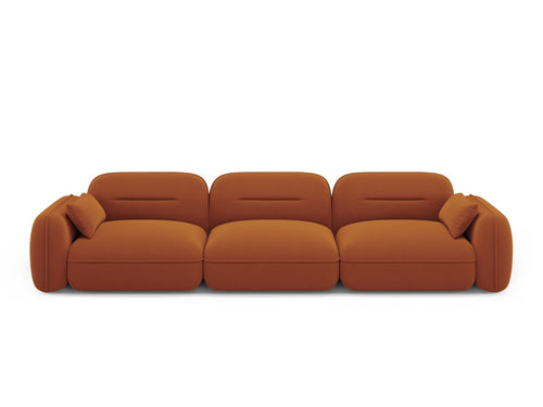 Cosmopolitan Design Modulaire bank Sydney 4-zits, flueel, terracotta - 90x320x70cm