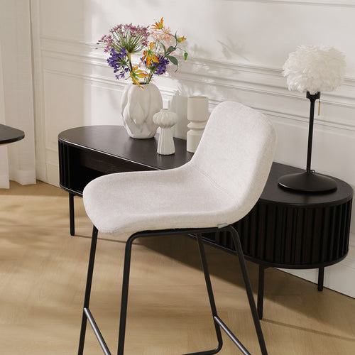 Nolon Nino-Mats Barkruk Beige - Zwart Onderstel - 75 cm