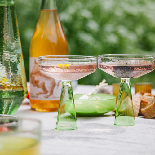 Brût Homeware Champagne Coupe groen, 2 sets van 2