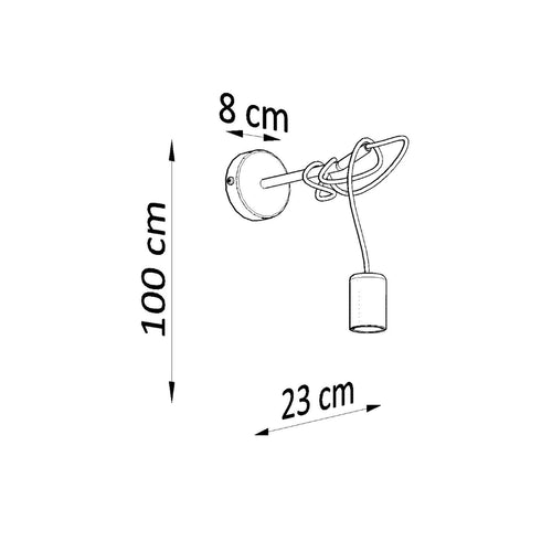 Sollux Lighting Wandlamp EDISON zwart - 8x23x100cm