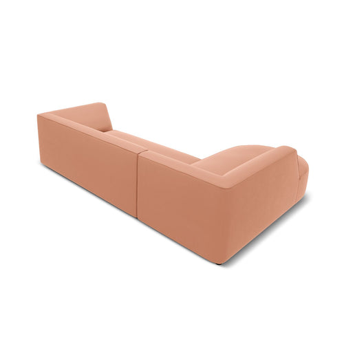 Cosmopolitan Design - Modulaire hoekbank links Siena 4-zits, flueel roze - 180x273x69cm