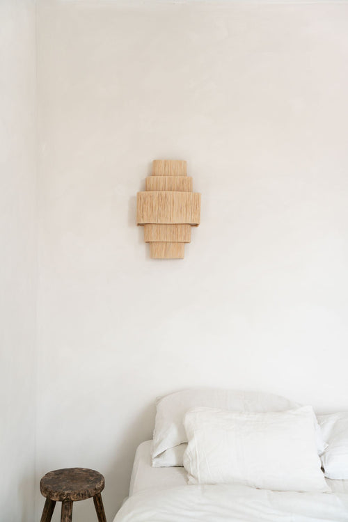 NOA MAY Wandlamp Belle - naturel - raffia - 47 x 30 x 13 cm