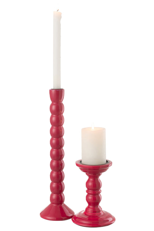J-Line kandelaar - hout - fuschia