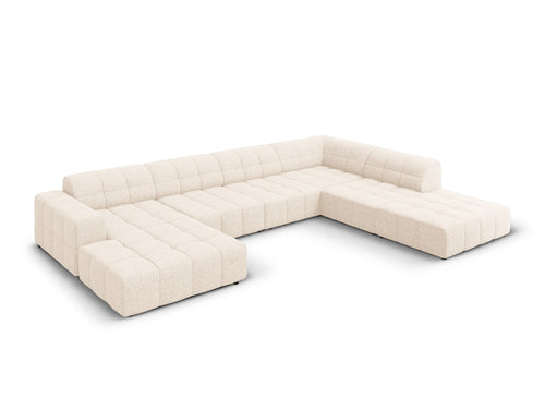 Cosmopolitan Design Panoramische hoekbank rechts Chicago 7-zits, chenille lichtbeige - 263x375x78cm