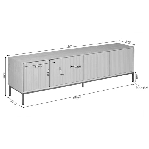Starfurn  tv meubel Madison - bruin - 45x210x55cm