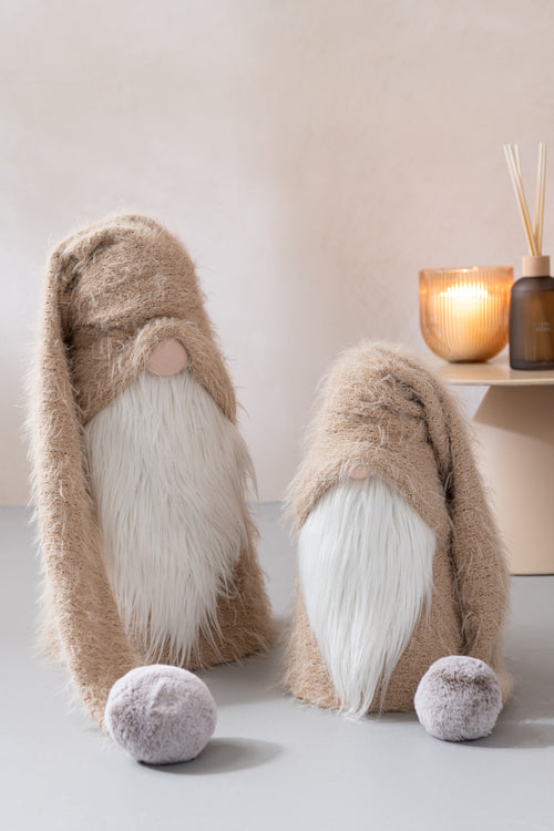 J-Line figuur Kerstman Winter - polyresin - wit/beige - large - vtwonen shop