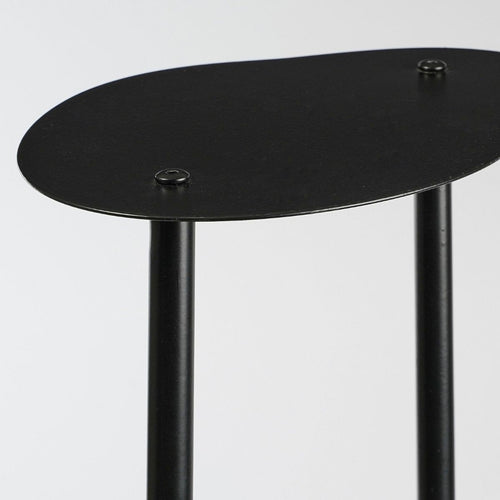 Mica Decorations Fonda Zwart - Plantenstandaard met Drie Plateaus - Metalen Plantenrek Industrieel Design - Plantensteun voor Kamerplanten - 47,5 x 27