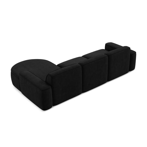 LaMiaSofa hoekbank rechts Melissa - chenille stof - zwart - 284x166x70