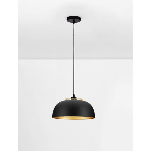 Nova Luce SQUBE Dome hanglamp voor plafond, zandkleurig zwart, goudkleurig, E27 fitting, 1x12W