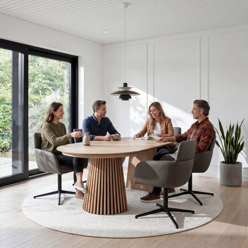 Furnhouse eetkamerstoelen armleuning Marco - Olijfgroen - Leer - Set van 6