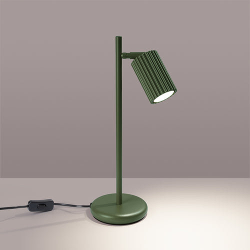 Sollux Lighting Tafellamp KARBON olijfgroen - 14,5x19,5x43cm