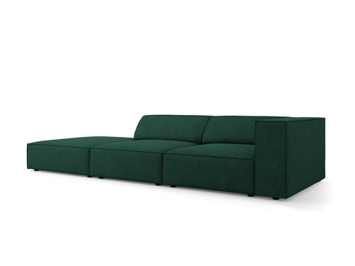 Cosmopolitan Design linker bank Arendal 4-zits, chenille met ribbeleffect, flessengroen - 102x262x70cm